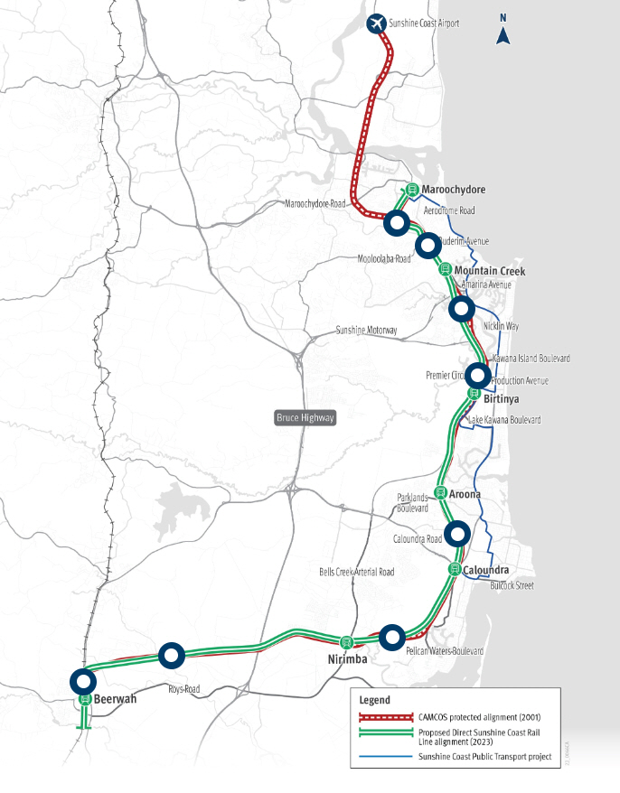 Sunshine Coast Train Proposed Revised Track to Calounda - News 2024 FNCoastal